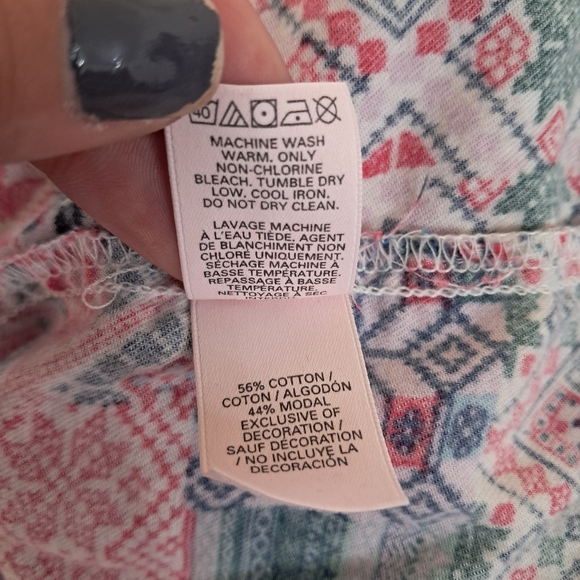 Victoria's Secret Flannel Pajama Top Colorful Embroidered Lougewear Cozy - Picture 10 of 10